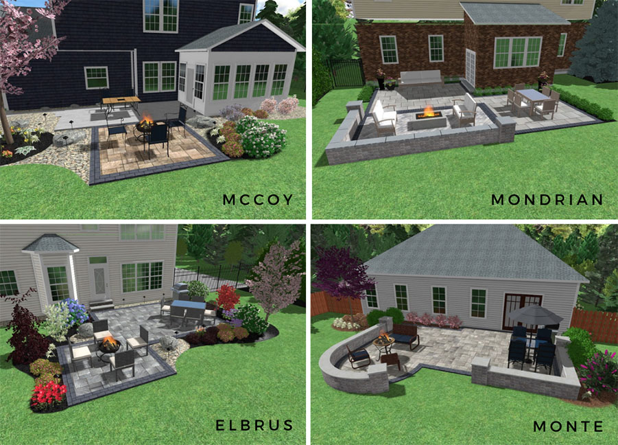 Pre-Priced Backyard Patios by KW Landscaping in Springboro, Ohio.